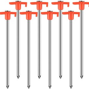 8pc Heavy Duty Metal Tent Peg Set GP104 Redwood