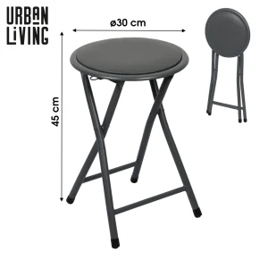 PVC Foldable Stool w/Safety Lock - Grey 30x30xH45