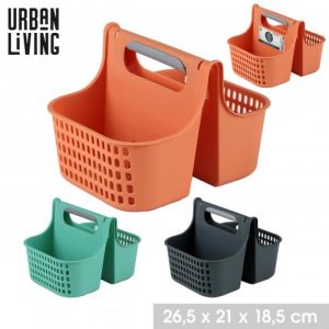 Plastic Hanging Basket 26.5x21x18.5cm - Assorted Colours
