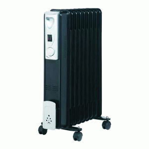 2KW 9 Fin Black Slimline Oil Filled Radiator Black OR111