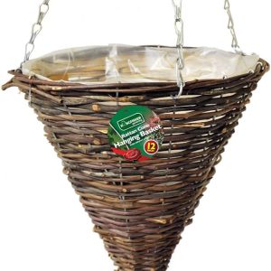 12" Natural Rattan Cone Basket
