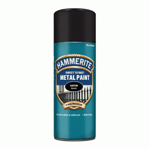 Hammerite Metal Paint 400ml Aerosol Satin Black