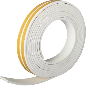 5m White Rubber Seal Draught Excluder Tape - E Type FD108