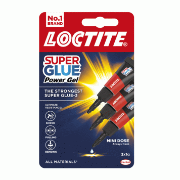 Loctite Super Glue Power Gel Mini Trio 3 x 1g