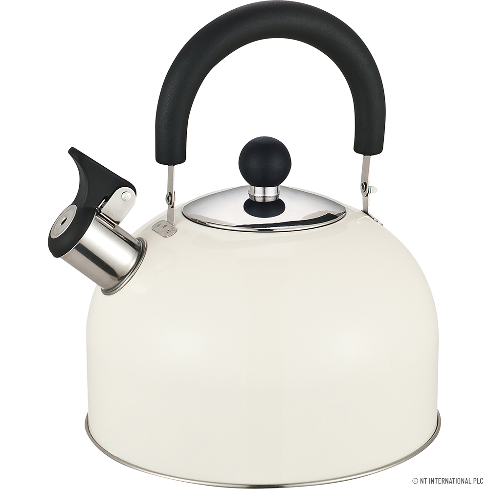 Prima 2.5L S/S Whistling Kettle in Cream (Camping Edition)!