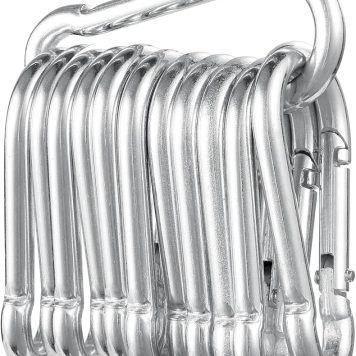 12-Piece Of 50mm Steel Carabiner Spring Hook AS210