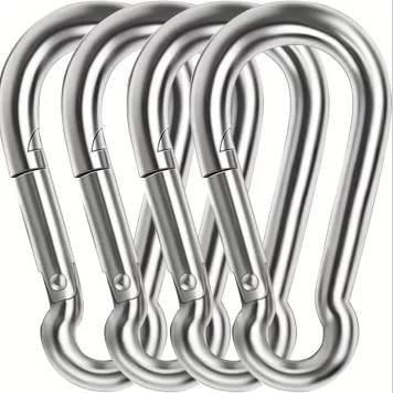 4-Piece Of 100mm Steel Carabiner Spring Hook AS212