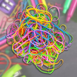 100g bag NEON coloured elastic rubber bands HA132