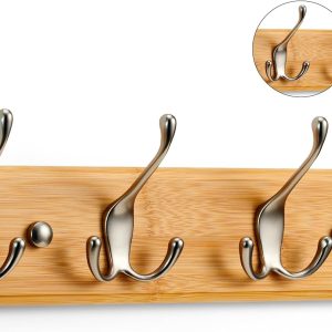 4 Triple Hook Hat & Coat Rack Bamboo HC227