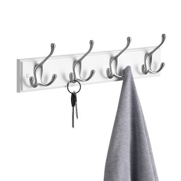 4 Triple Hook Hat & Coat Rack White HC228