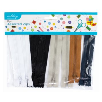 8pc Assorted Zips SK119