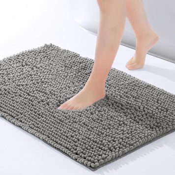 Grey Chenille Bath Mat BM105 Ashley