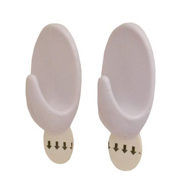 2pc Large Removable Oval Hooks White RH528