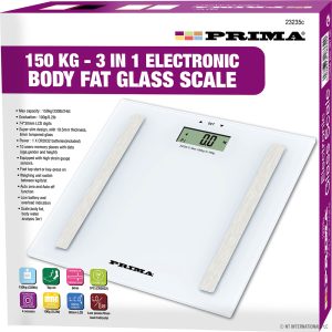150kg 3 In 1 Body Fat Bathroom Glass Scale 23235C