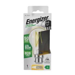 Energizer B22 A Rated GLS 2700k 3.8w (60w Equalivent)