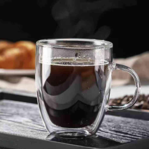 2pc Double Wall Glass Mugs With Handles GC201