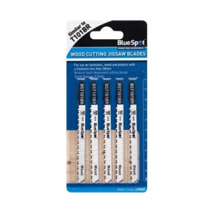 Blue Spot Tools 5 PCE HCS Reverse Pitch Jigsaw Blades For Wood (10 TPI) 19005