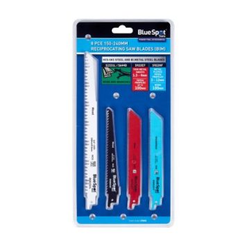 Blue Spot Tools 8 PCE 150-240mm Reciprocating Saw Blades (BIM) 19045
