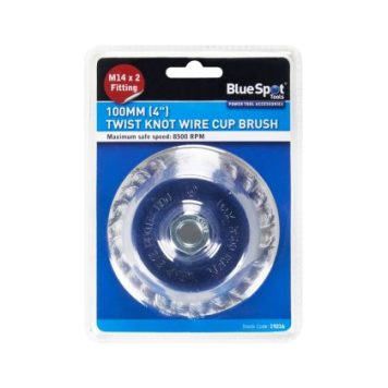 Blue Spot Tools 100mm (4") M14 x 2 Twist Knot Wire Cup Brush 19216