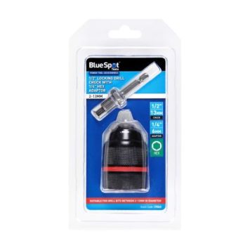Blue Spot Tools 1/2" Locking Drill Chuck With 1/4" Hex Adaptor (2-13mm) 19265