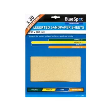 Blue Spot Tools 30 PCE Assorted Sandpaper Sheets 19850
