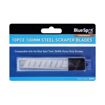Blue Spot Tools 10 PCE 100mm Heavy Duty Scraper Blades 36407