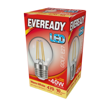 Eveready LED Filament Golf 470LM E27 ES 4W 27000K