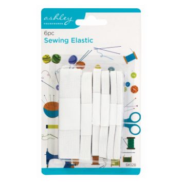 6 Piece Multi Width Sewing Elastic Set 6mm to 20mm (1m Each) sk128