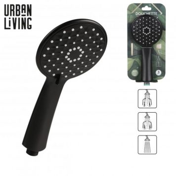 Matt Black 3 Jet Shower Head Urban Living