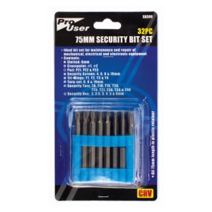 32pc Security Bit Set 75mm SD396