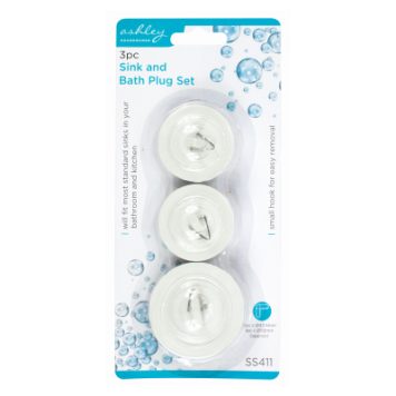 3Piece Sink and Bath Plug set SS411