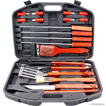 18pc BBQ Set With Wooden Handles - 14030C