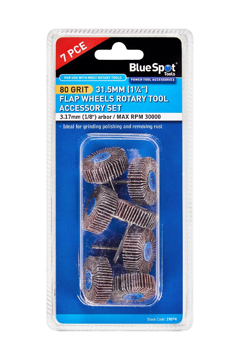 7pc Flap Wheel Rotary Tool Accessories Set 19074