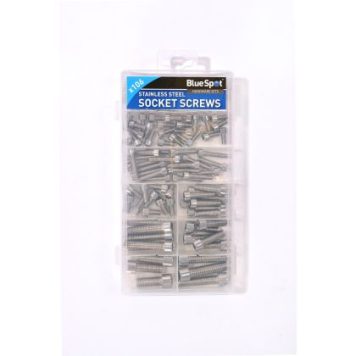 106 PCE Assorted Stainless Steel Socket Screw Set Blue Spot Tools 40552