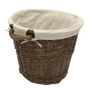 Log Basket Lined Medium & Rope Handles 16-312