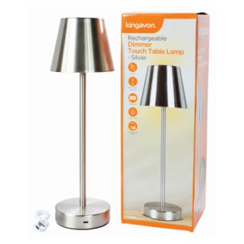 Silver Rechargeable Dimmer Touch Table Lamp - TL266