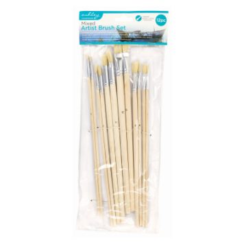 12pc Mixed Artist Brush Set ZZ626