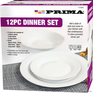 12pc Dinner Set in White