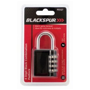 4 Digit Black Combination Padlock PD127