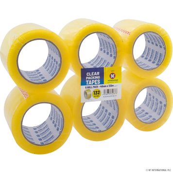 6 Roll Clear Packing Tape 48mm x 132m