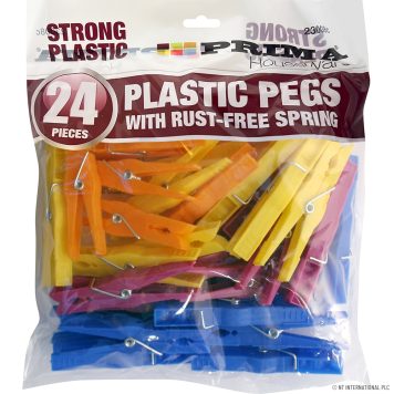 Prima 24pc Plastic Clothes Pegs – Rust Free – 23008c