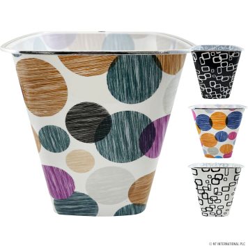 Waste Paper Bin – Assorted Designs – Square – 23062c