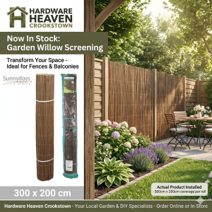 Natural Willow Fence Screening Roll (3m Long) – Available in 1.5m & 2m Heights