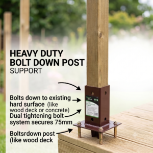 Bolt down post support 75x75mm