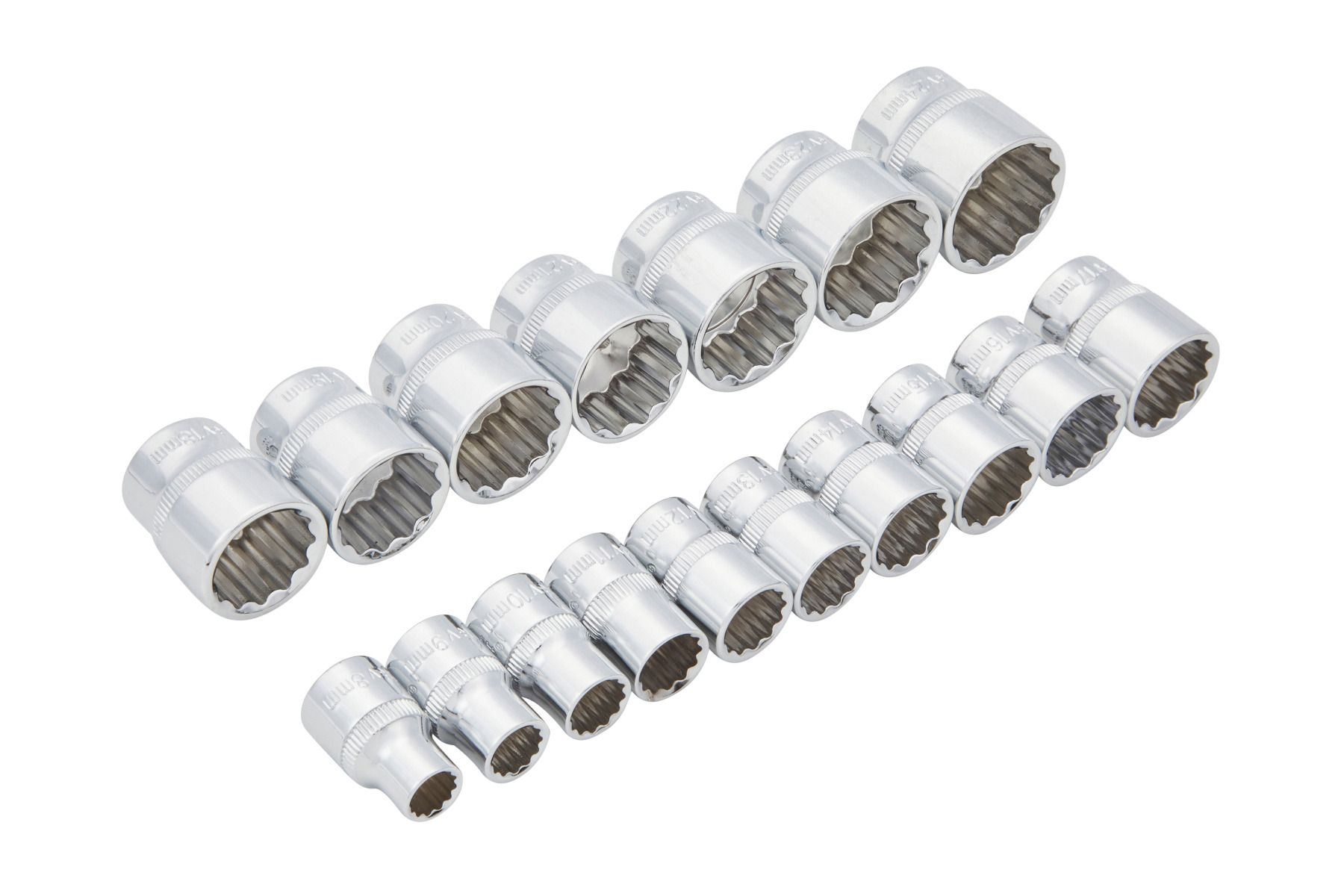 Blue Spot Tools 17 PCE 3/8" Metric Shallow Sockets (8-24mm)