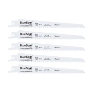 Blue Spot Tools 5 PCE 152mm (6") HCS Reciprocating Saw Blades for Wood