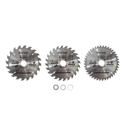 Blue Spot Tools 3 PCE 184mm x 30mm TCT Circular Saw Blades (20, 24 & 40T)