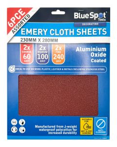 Blue Spot Tools 6 PCE Assorted Emery Cloth Sheets