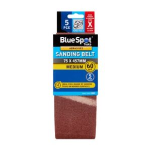 Blue Spot Tools 75 x 457mm Sanding Belts 60 Grit (5 Pack)