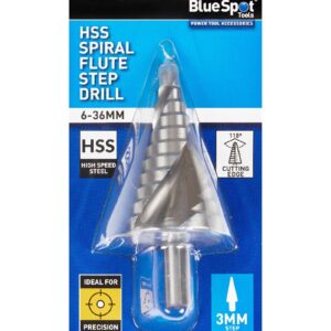 Blue Spot Tools HSS Spiral Flute Step Drill Bit (6-36mm)